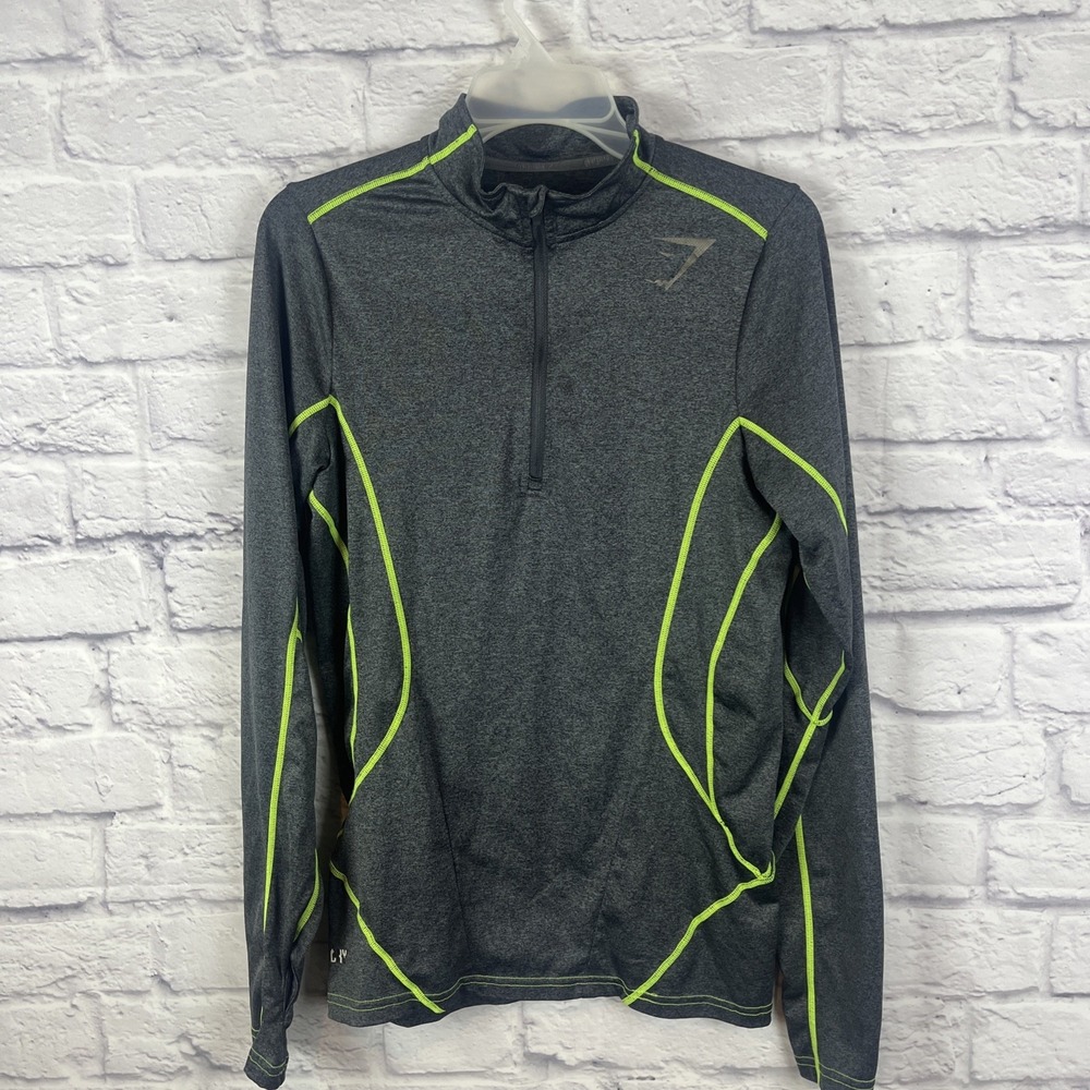 Gymshark Women's 1/4 Zip Athleisure Sporty Pullover With Neon Contrast Stitch - Picture 13 of 13